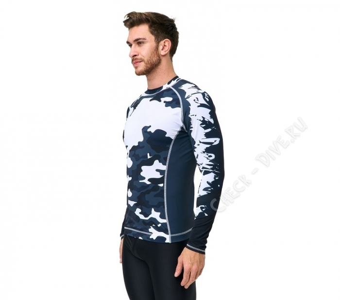 Гидромайка Black White Camo Swim UPF 50 мужская